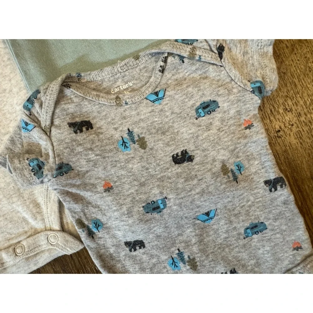 Carters Baby Newborn Short Sleeved Boys Bodysuits Shirts Romper Clothes Lot of 5